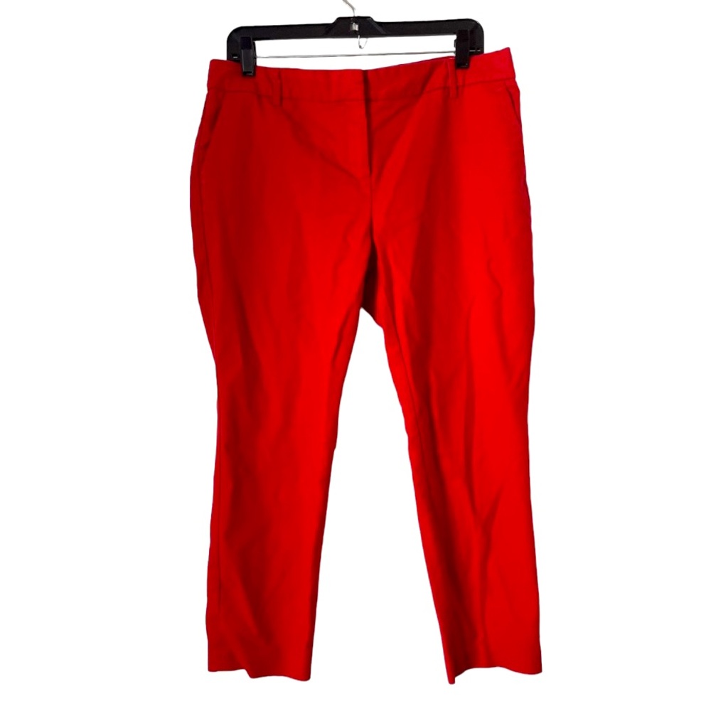 Willi Smith Red Cotton Spandex Slim‎ Leg Pants 12